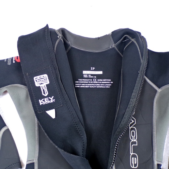 3mm Men's Size ML Pinnacle VENTURE Back Zip Wetsuit D0291-1B Black - Picture 9 of 12